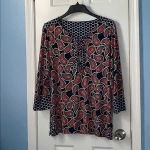 Pretty Paisley and Dotted Design top